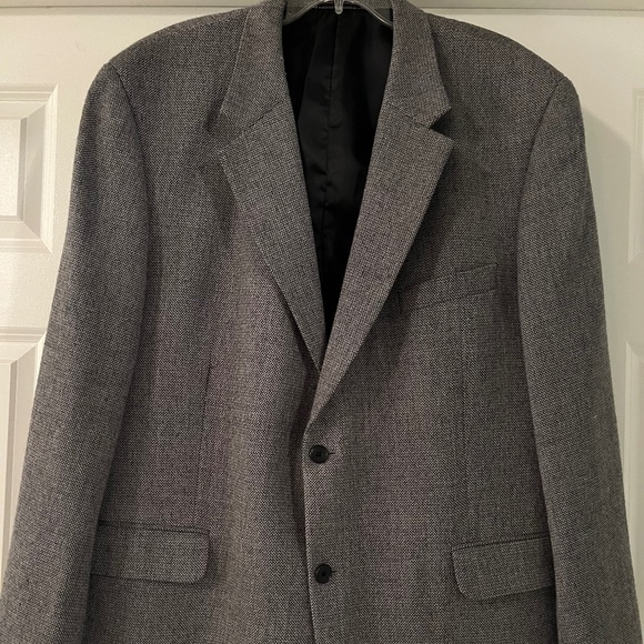 Macy’s Woolmark Black and White Herringbone Sport Coat - Picture 1 of 6
